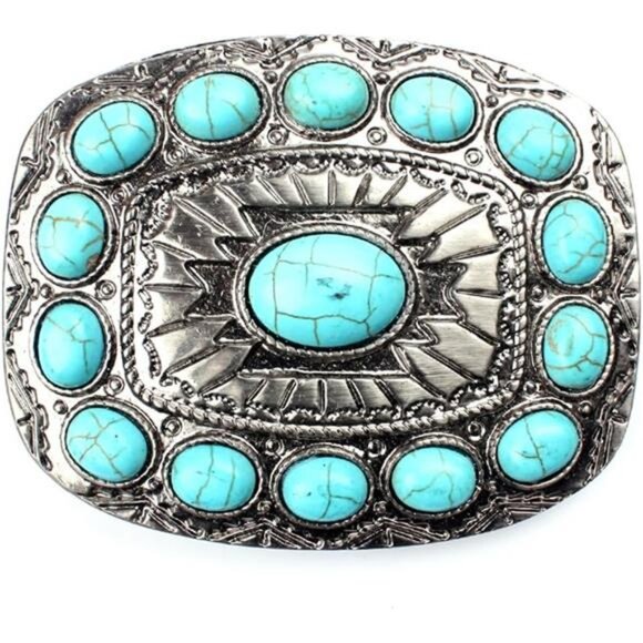 HUABOLA CALYN Turquoise belt buckle western buckles for ladies - Picture 1 of 4